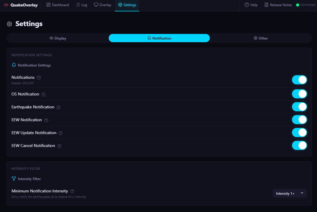 Notification tab